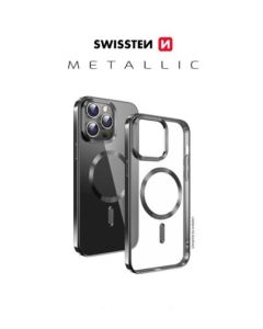 SWISSTEN POUZDRO CLEAR JELLY MagStick METALLIC PRO IPHONE 16 ČERNÉ