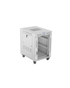 LANBERG Volně stojící skříň 19" 15U/600x800 LCD skleněné dveře šedá 