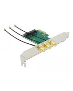 Delock PCI Express x1 Karta > Mini PCIe Slot + 3 RP-SMA porty