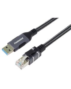 PremiumCord Ethernetový kabel USB3.2 -> LAN RJ45 10/100/1000 MBIT 2m