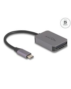 Delock Čtečka karet s rozhraním USB Type-C™ v hliníkovém krytu na paměťové karty SD nebo Micro SD