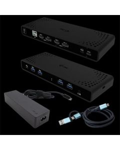 I-tec Universal Dual 4K Display Docking Station, Power Delivery 85W + i-tec USB-C Charger 100W