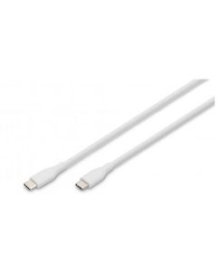 Digitus USB-C Silicone charging cable, USB-C - USB-C 1m, USB 2.0, 60W, white