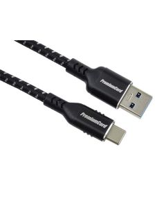 PremiumCord kabel USB-C - USB 3.0 A (USB 3.2 generation 1, 3A, 5Gbit/s) bavlněný oplet a hliníkové konektory 1m