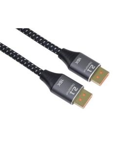 PremiumCord DisplayPort 2.1 kabel, 16K@60Hz,8K@120Hz,4K@240Hz,165Hz,144Hz kovové a zlacené konektory, 1m