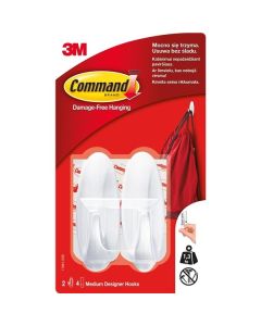 Command™ Designový oválný plastový lepicí háček