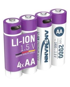 Ansmann Li-ion  AA , min 1800mAh, s nabíjecí elektronikou, USB-C