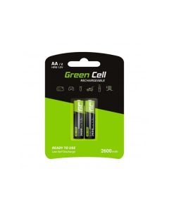Green Cell Rechargeable Batteries 2x AA HR6 2600mAh