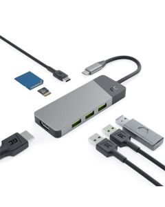 Green Cell Adapter HUB Connect 7in1 (3xUSB-A 3.1 HDMI 4K 60Hz USB-C PD 85W) for Apple MacBook,Lenovo,Asus,Dell