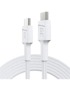Green Cell PowerStream Cable White USB-C Type C 2m with fast charging Power Delivery 60W, Ultra Charge, Quick Charge 3.0