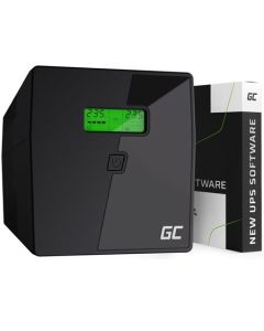 Green Cell Nepřerušitelný zdroj napájení  UPS 1000VA 700W s LCD displejem Čistá sinusovka | VERZE EU | 2x Schuko 2x IEC zásuvky
