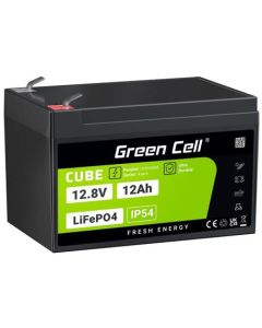 Green Cell CUBE LiFePO4 baterie pro volný čas 12Ah 12,8V 153,6Wh solární baterie pro invalidní vozík, hračky, skútry, sekačky na t