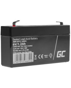 Green Cell AGM VRLA 6V 1.2Ah maintenance-free battery for the alarm system, cash register, toys