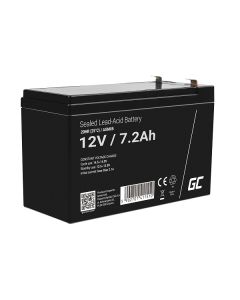 Green Cell AGM VRLA 12V 7.2Ah maintenance-free battery for the alarm system, cash register, toys