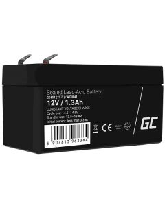 Green Cell AGM VRLA 12V 1.3Ah maintenance-free battery for the alarm system, cash register, toys