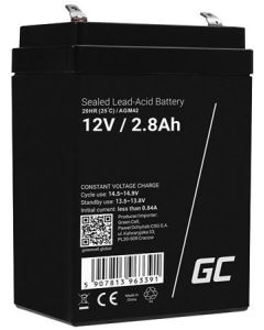 Green Cell AGM VRLA 12V 2.8Ah maintenance-free battery for the alarm system, cash register, toys