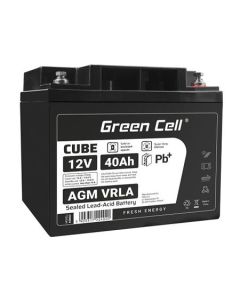 Green Cell CUBE AGM IP54 12V 40Ah VRLA Battery Gel deep cycle scooter mower boat barge mower tractor fishing boat
