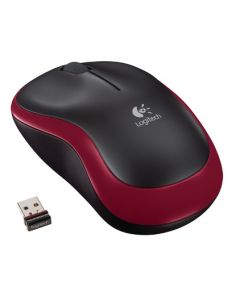 Logitech myš Wireless Mouse M185, optická, 3 tlačítka, červená,1000dpi