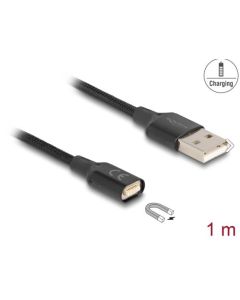Delock Magnetický USB nabíjecí kabel černá 1 m