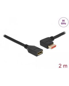 Delock DisplayPort prodlužovací kabel samec 90° pravoúhlý vlevo na samice 8K 60 Hz 2 m