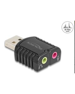 Delock Externí zvuková karta USB 24 bitů / 96 kHz Plug & Play pro Windows, MAC, Linux, Chrome OS