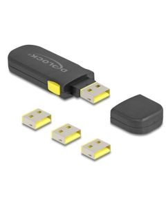 Delock Sada blokovacích portů USB na zásuvkové porty USB Typu-A; 4 ks + nástroj na zamykání