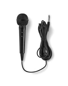 Nedis MPWD01BK - Kabelový Mikrofon | | Pevný kabel | 5.00 m | 80 Hz - 12 kHz | 600 Ohm | -75 dB | Vypínač | ABS | Černá