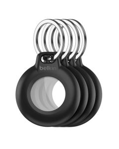 Belkin Bezpečné pouzdro na AirTag s vodotěsný přívěskem na klíče – černé - 4pack
