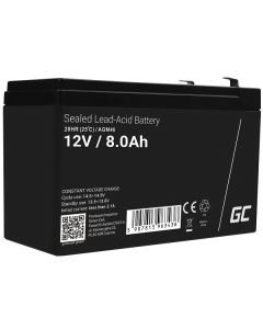 Green Cell AGM VRLA 12V 8Ah maintenance-free battery for the alarm system, cash register, toys