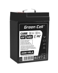 Green Cell Cube AGM VRLA IP54 6V 4Ah maintenance-free battery for toy cash register alarm system