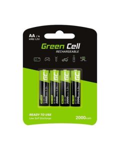 Green Cell Rechargeable Batteries 4x AA HR6 2000 mAh