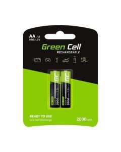 Green Cell Rechargeable Batteries 2x AA HR6 2000mAh