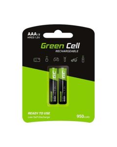 Green Cell Rechargeable Batteries 2x AAA HR03 950mAh
