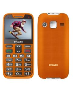 EVOLVEO EasyPhone XR, mobilní telefon pro seniory s nabíjecím stojánkem, oranžová