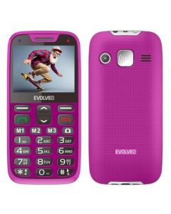 EVOLVEO EasyPhone XR, mobilní telefon pro seniory s nabíjecím stojánkem, růžová