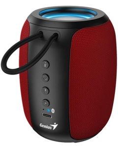 Genius SP-915BT Reproduktor, bezdrátový, Bluetooth, 5W, LED podsv.,USB-C,výdrž až 6 hod.,mikrofon, podpora Copilot,červeno-černá