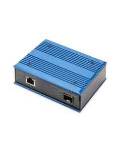 DIGITUS Průmyslový gigabitový ethernetový mediální konvertor, SFP SFP otevřený slot, bez SFP modulu