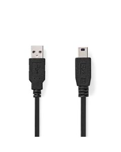 Nedis CCGL60300BK20 - USB Kabel | USB 2.0 | USB-A Zástrčka | USB Mini-B 5 pinů Zástrčka | 2.00 m | Černá