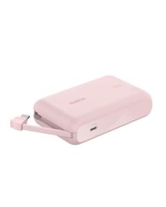 Belkin BOOST CHARGE™ USB-C Power Delivery PowerBanka s integrovaným USB-C kabelem, 10000mAh, 20W, růžová