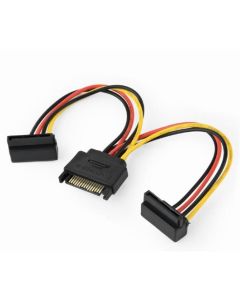 GEMBIRD Kabel SATA napájecí na 2x SATA 90°, rozdvojka, 15cm