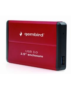 GEMBIRD Externí box pro 2.5" zařízení, USB 3.0, SATA, červený