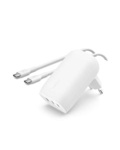 Belkin BOOST CHARGE™ 67W 3-portová USB-C Power Delivery PPS nástěnná nabíječka + 1m USB-C na USB-C kabel, bílá