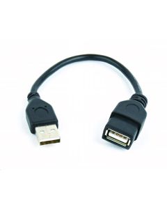 GEMBIRD Kabel USB A-A 15cm 2.0 prodlužovací HQ Black, zlacené kontakty