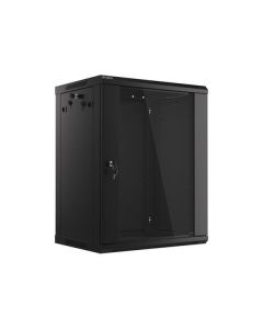 LANBERG 19" RACKOVÁ SKŘÍŇ PRO MONTÁŽ NA STĚNU 15U/600X450 (v rozloženém stavu) S PROSKLENÝMI DVEŘMI ČERNÁ  V2