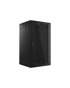 LANBERG 19" RACKOVÁ SKŘÍŇ PRO MONTÁŽ NA STĚNU 22U/600X600 (v rozloženém stavu) S PROSKLENÝMI DVEŘMI ČERNÁ  V2