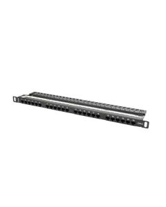 LANBERG PATCH PANEL 24 PORTŮ 0,5U 19" CAT.6 UTP ČERNÝ 