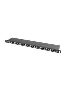 LANBERG PATCH PANEL 24 PORTŮ 0,5U 19" CAT.6 FTP STÍNĚNÝ ČERNÝ 