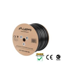 LANBERG LAN KABEL CAT.5E FTP 305M PEVNÝ VENKOVNÍ KABEL S GELOVOU VÝPLNÍ CU ČERNÝ FLUKE PASS 