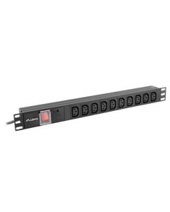 LANBERG 19" 1U 10A 2M 10X ZÁSUVEK IEC C13 ČERNÁ C14