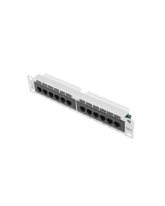 LANBERG PATCH PANEL 12PORT 1U 10" CAT.6 UTP ŠEDÝ